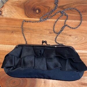 HollyWould For Target Black Ruffle Clutch / Crossbody Purse